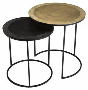 2 tables d'appoint gigognes rondes Doré - Métal - 48 x 52 x 48 cm