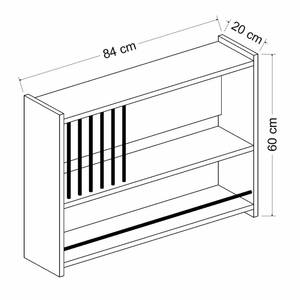 Étagère murale Helsingør à 3 niveaux Blanc - Bois manufacturé - 84 x 60 x 20 cm