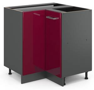 Eckschrank R-Line 34923 Anthrazit - Hochglanz Bordeaux