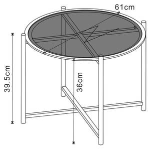 Couchtischset Lier 2-tlg. Schwarz - Glas - Metall - 61 x 40 x 61 cm