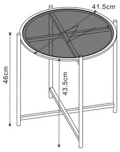 Couchtischset Lier 2-tlg. Schwarz - Glas - Metall - 61 x 40 x 61 cm