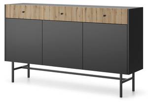 Sideboard DIVENOS Schwarz - Holzwerkstoff - 155 x 90 x 39 cm