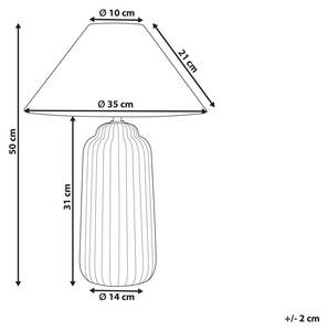 Lampe de table NURIA Beige - Blanc - Céramique - 35 x 50 x 35 cm