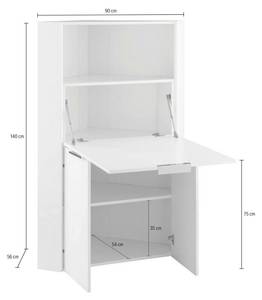 Bureau Dcallejo Blanc - Bois manufacturé - 70 x 140 x 57 cm