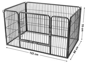 Freigehege Dak Grau - Metall - 80 x 70 x 122 cm