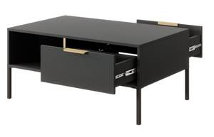 Table basse LARS 2S Noir - Doré - Bois manufacturé - Matière plastique - 97 x 45 x 60 cm