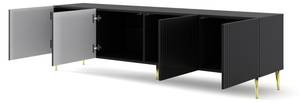 Tv lowboard RAVENNA B RTV200 4D Schwarz - Gold