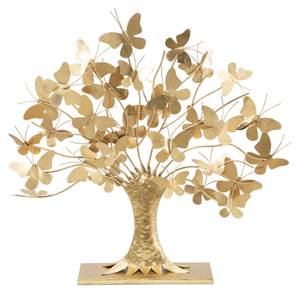 Tafel mit Baum Gold - Metall - 14 x 60 x 63 cm