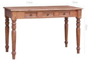 Schreibtisch Braun - Massivholz - 117 x 75 x 117 cm
