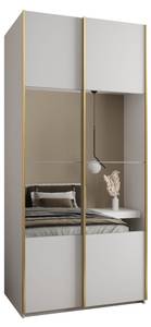 Armoire Lux 4 Doré - Blanc - Largeur : 100 cm