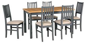 Esszimmer Set NILO 7 7-teilig Beige - Grau - Holzwerkstoff - 140 x 93 x 80 cm