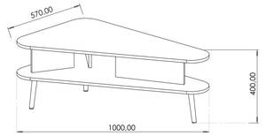 Couchtisch Pabllo Schwarz - Braun - Holzwerkstoff - 100 x 40 x 57 cm