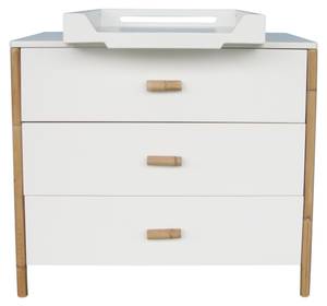 Commode Canne - OCEANE Blanc - Fibres naturelles - 52 x 86 x 90 cm