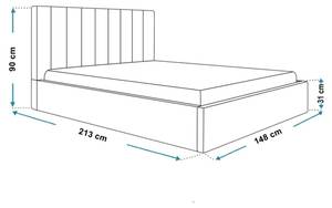 Polsterbett SESTO Grau - Breite: 148 cm