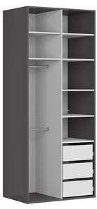 Kleiderschrank Flex Grau - Holzwerkstoff - 100 x 240 x 66 cm