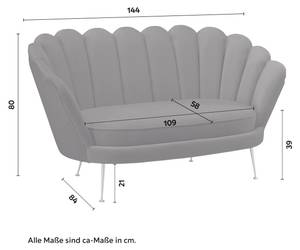 2-Sitzer-Sofa JELLINA Blau - Textil - 144 x 80 x 84 cm