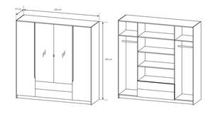 Schrank SEGAN Grau - Weiß - Holzwerkstoff - 200 x 202 x 57 cm