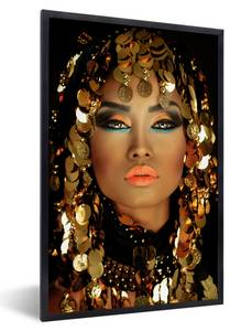 Poster 80x120 Frau - Kleopatra - Gold Kunststoff - 80 x 120 x 13 cm