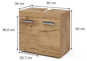 Waschbeckenunterschrank Luna 36760 Braun - Holzwerkstoff - 60 x 56 x 34 cm