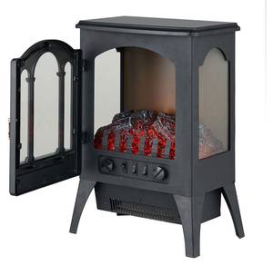 Elektrischer Kamin CHE-220 Schwarz - Glas - 39 x 56 x 25 cm