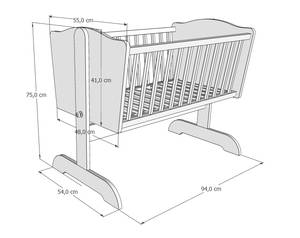 Stubenbett Kozy Kiefer Massiv - 90 x 50 cm - Braun