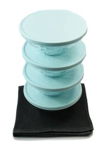 TUPPERWARE 4x Stella 500 ml + GLASTUCH Blau - Kunststoff - 15 x 7 x 15 cm