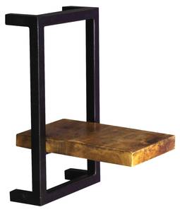 SIDNEY Wandregal III Schwarz - Braun - Metall - Massivholz - Holzart/Dekor - 20 x 35 x 25 cm