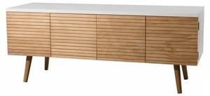 Meuble TV 4 portes Beige - Bois manufacturé - 40 x 48 x 120 cm