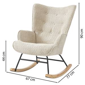 Fauteuil à bascule SUZIE Beige - Textile - 77 x 90 x 67 cm