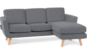 TAGIO Ecksofa rechts mit Ottomane Grau