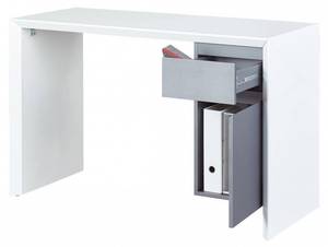 Schreibtisch mit 1 Schublade und 1 Tür Weiß - Holzwerkstoff - 75 x 50 x 120 cm