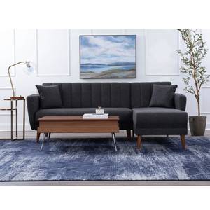 Gozos Bettfunktion Ecksofa 225x115x85 cm Grau - Textil - 150 x 85 x 225 cm