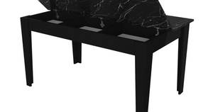 Table PERLINEA Noir - Bois manufacturé - 88 x 75 x 145 cm