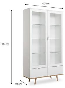 Geschirrschrank Copenhague Weiß - Holzwerkstoff - 40 x 185 x 100 cm