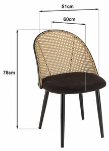 Stuhl und Sessel am Tisch LEA 2er Set Schwarz - Rattan - 60 x 78 x 51 cm