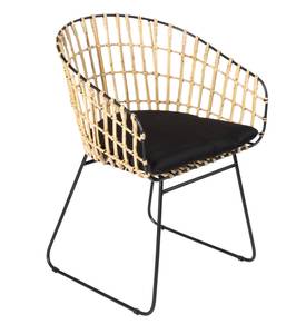 Esszimmerstuhl LIMA Beige - Holzwerkstoff - Rattan - 45 x 80 x 45 cm