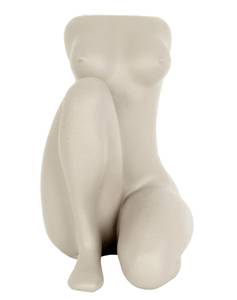 Blumentopf Sitting Lady Weiß - Kunststoff - 22 x 28 x 37 cm