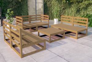 Salon de jardin (lot de 7) 3009898-1 Marron - Marron chevreuil