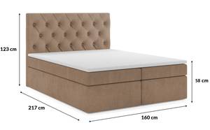 Boxspringbett BLANO 160 cm cm MH09 Braun Braun - Holzwerkstoff - 217 x 123 x 217 cm