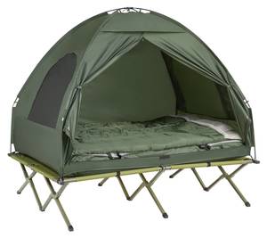 2 Places Lit de camp pliant OGS32-L-GR 193 x 188 x 145 cm