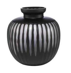 Vase Black Carved Schwarz - Glas - 26 x 28 x 26 cm