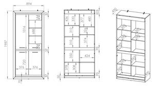 Vitrine BALTICA Braun - Holzwerkstoff - 90 x 200 x 43 cm