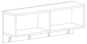 Wandregal mit 4 Kleiderhaken Cloe Braun - Holzwerkstoff - Kunststoff - 78 x 32 x 20 cm