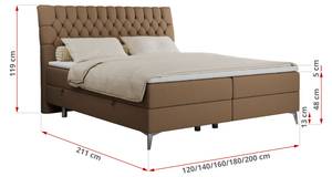 Boxspringbett MILEN Breite: 160 cm - H3 - Kunstleder