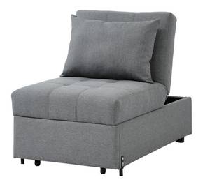 Fauteuil convertible LESNA Gris - Textile - 68 x 86 x 120 cm