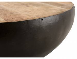 Table basse ronde Noir - Bois massif - 71 x 31 x 71 cm