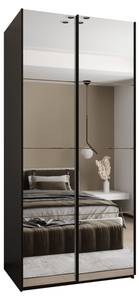 Armoire Lux 2 Noir - Imitation chêne - Largeur : 100 cm