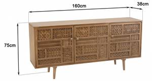 Buffet ISA Braun - Massivholz - 38 x 74 x 160 cm