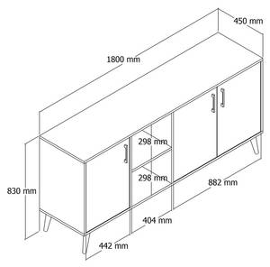 Sideboard Exxen Braun - Holzwerkstoff - 45 x 80 x 180 cm