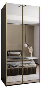 Armoire Lux 2 Noir - Doré - Largeur : 120 cm